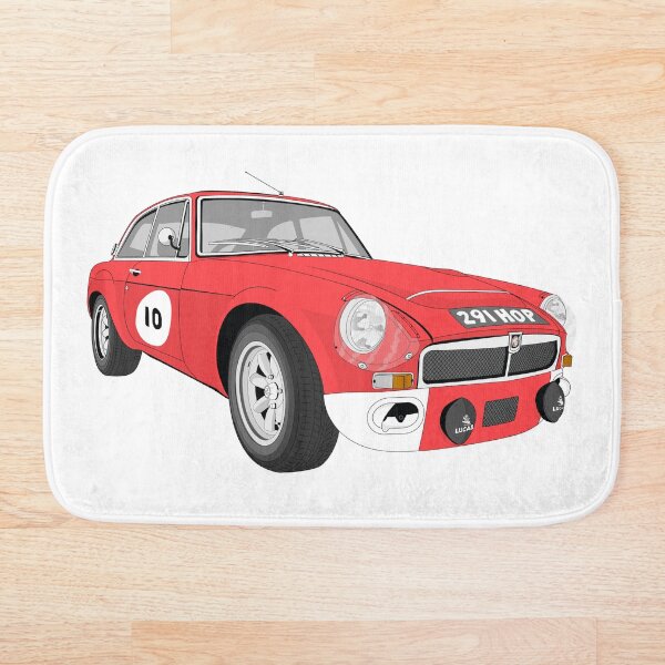 Artikelvorschau, MGB GT Sebring Rennwagen, rot entworfen und verkauft von Showcase Classic & Sports Car.