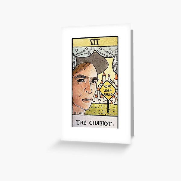 The Chariot Road Work Ahead vine tarot Greeting Card