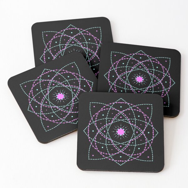 Item preview, Mandala Dotted - pink and turquoise dot mandala pattern designed and sold by Gerhanj.