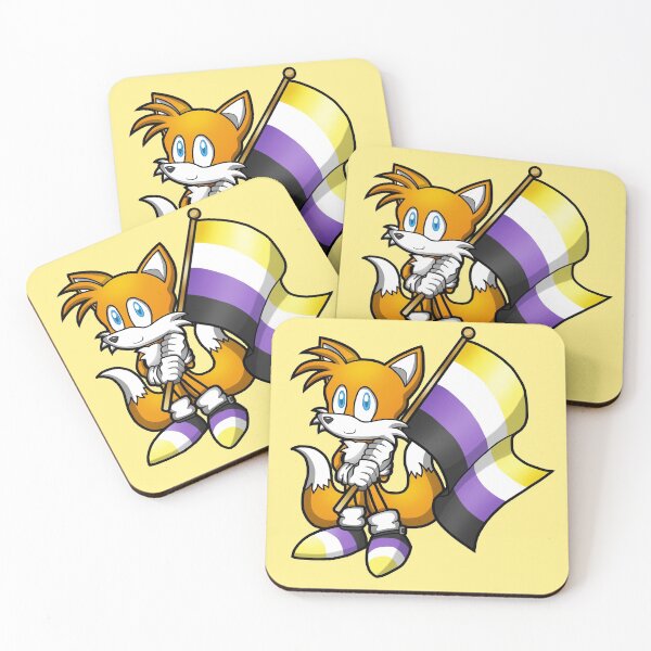 Item preview, Anthropomorphic Two-Tailed Fox LGBT Pride Flag Non-Binary NB designed and sold by Zphal.