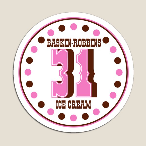 Vintage Defunct Baskin-Robbins 60s-70s Ice Cream Logo Magnet