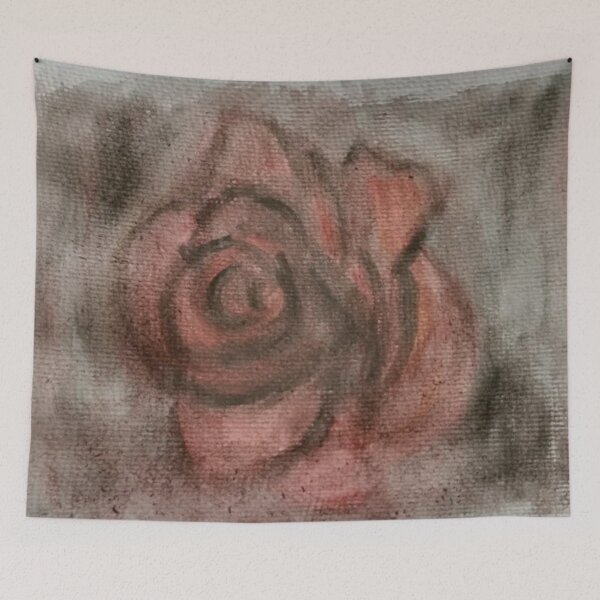 Item preview, Grungy watercolour red and black rose design designed and sold by WorldOfWendyArt.