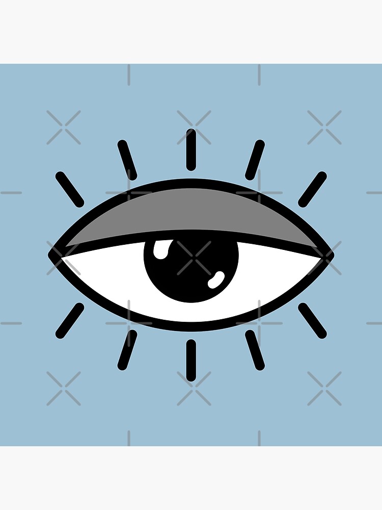 Thumbnail 3 of 3, Throw Pillow, Half open eye - light blue designed and sold by reIntegration.