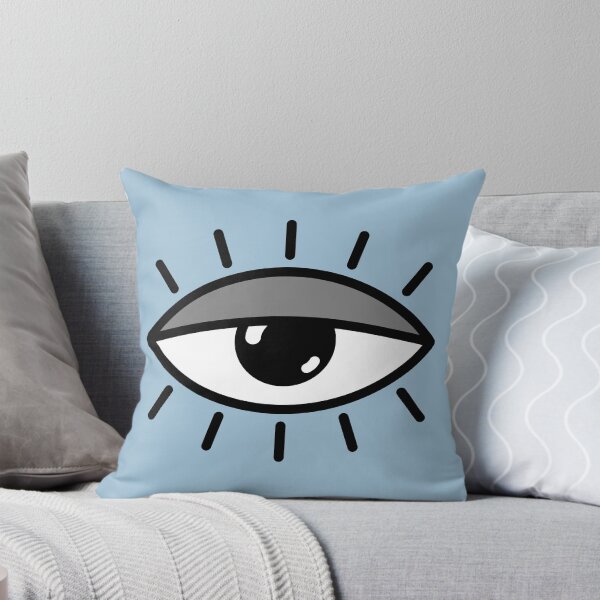 Half open eye - light blue Throw Pillow