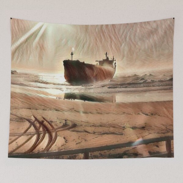 Item preview, Digital Painting Pasha Bulker Ship Grounded on a Beach in Australia designed and sold by bradm50.
