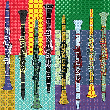 Artwork thumbnail, Patterned Clarinets by BartholGraphics
