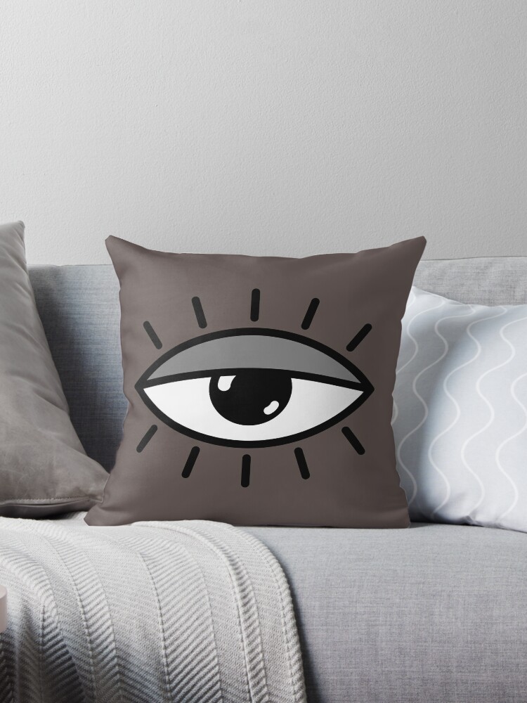 Thumbnail 1 of 3, Throw Pillow, Half open eye - brown designed and sold by reIntegration.