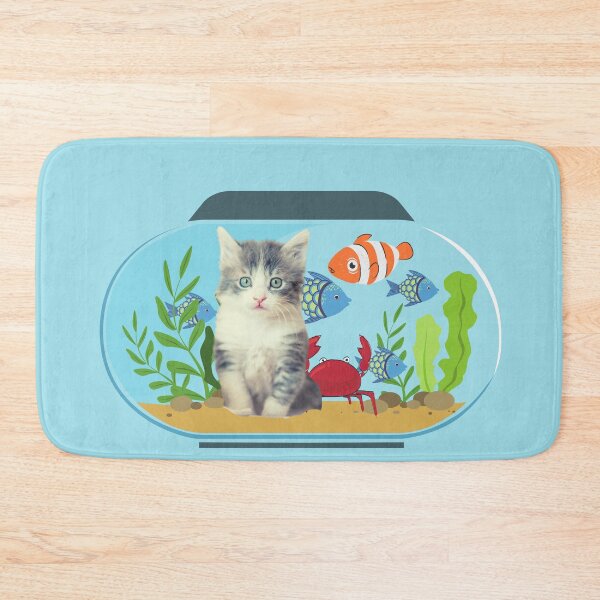 Item preview, Surprised Grey Tabby Kitten Lost in Aquarium designed and sold by Schka.