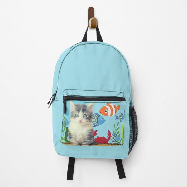 Item preview, Surprised Grey Tabby Kitten Lost in Aquarium designed and sold by Schka.