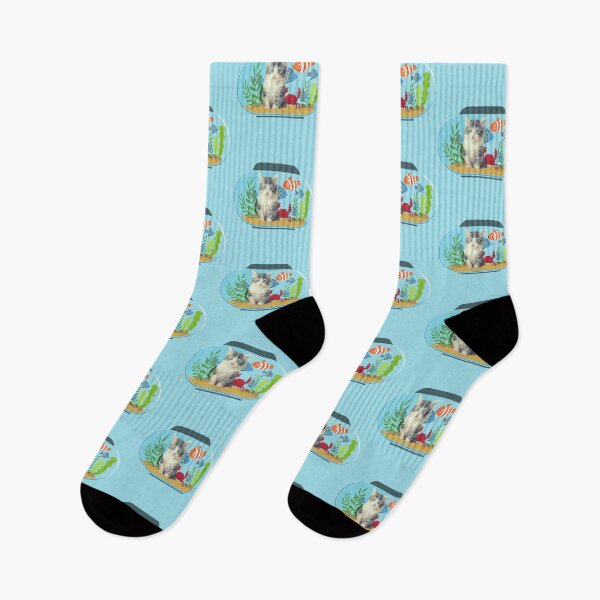 Item preview, Surprised Grey Tabby Kitten Lost in Aquarium designed and sold by Schka.