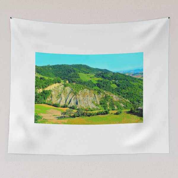 Item preview, Scenery from Castignano with a hill of ravines and green colours, a valley and the Sibillini designed and sold by Kristina Drozd.