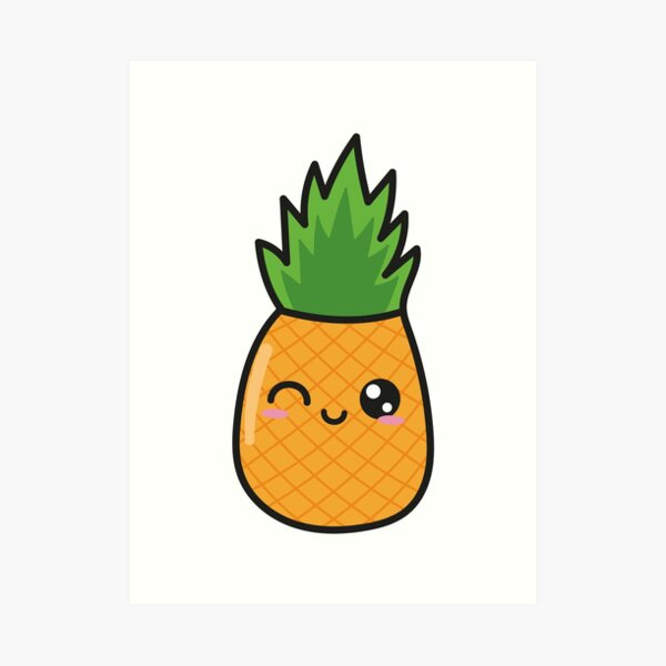 How to draw and paint cute kawaii pineapple? Easy drawing and painting  tutorial for kids. - YouTube