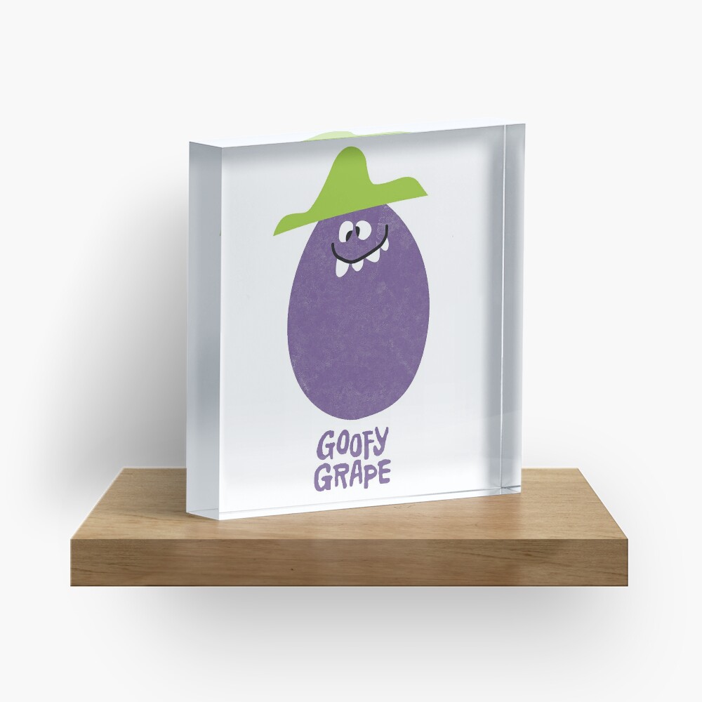 Funny Face Drink Mix Goofy Grape Character Acrylic Block