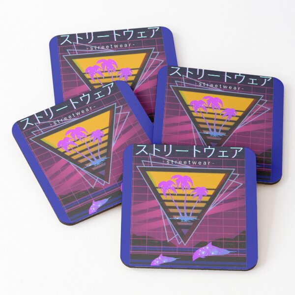 Item preview, Vaporwave Paradise Palm Trees Space Dolphins Otaku Gift designed and sold by VaporwaveAnime.