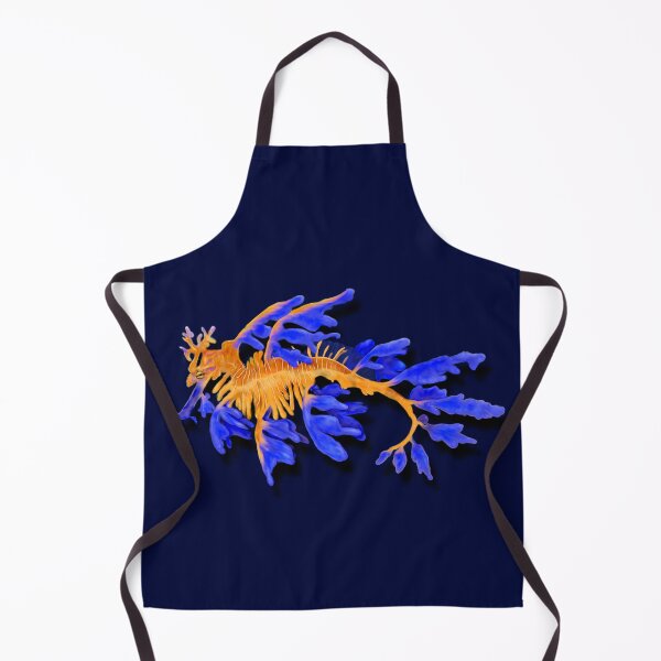Item preview, Illustrated Gold & Blue Leafy Seadragon designed and sold by HRSCreates.