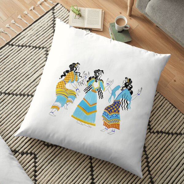 Minoan Dancers Floor Pillow