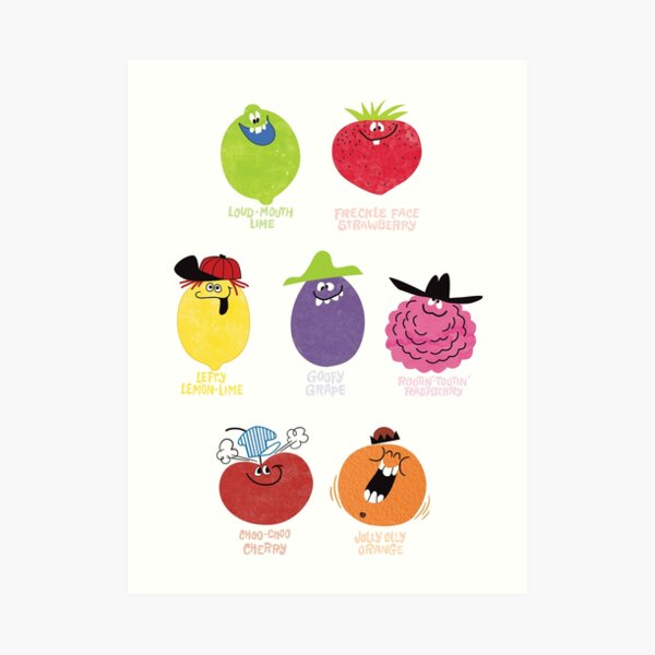 "Funny Face Drink Mix Character Group" Art Print for Sale by