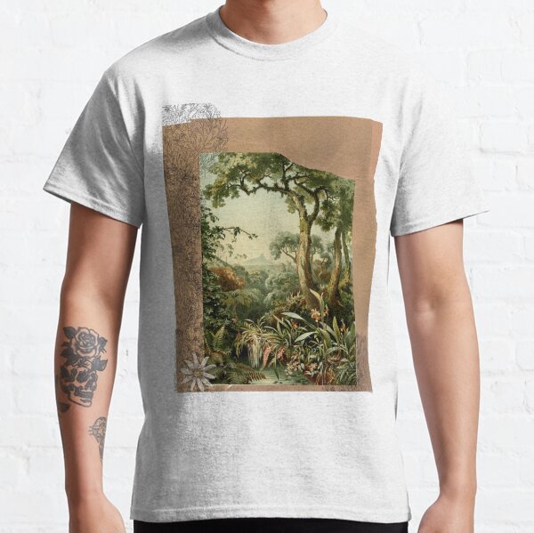 VINTAGE FOREST JUNGLE Collage of Ceylon | Botanical drawing fine art embellished Classic T-Shirt