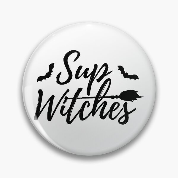 Item preview, Sup witches with broomstick and bats for the horror halloween season designed and sold by portrait4you.