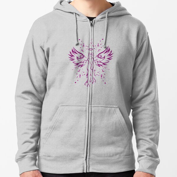 Angel Wings Art Zipped Hoodie