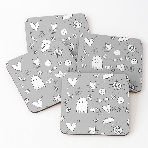 Item preview, Ignorant Tattoo Style Doodles with Hearts, Stars and TicTacToe designed and sold by 10pmCreations.