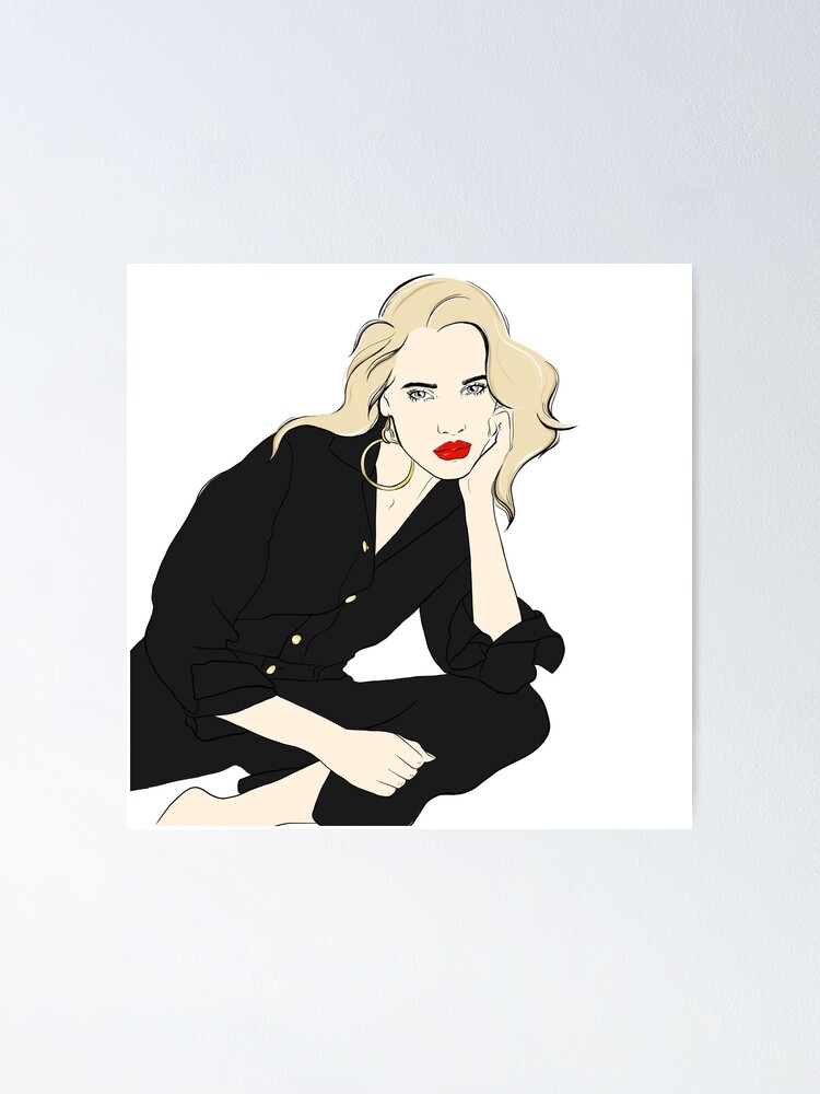 Alternate view of Cool Blonde Line Art Poster