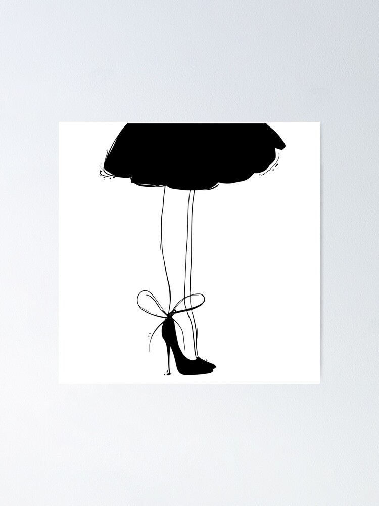 Alternate view of Black Dress Line Art Poster