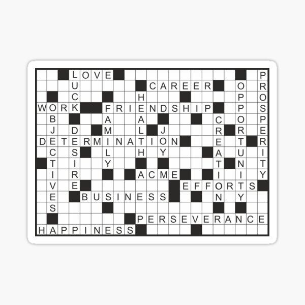 crossword about life and career Sticker