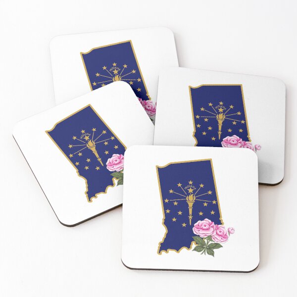 Item preview, State of Indiana Flag with State Flower Peony designed and sold by Gsallicat.