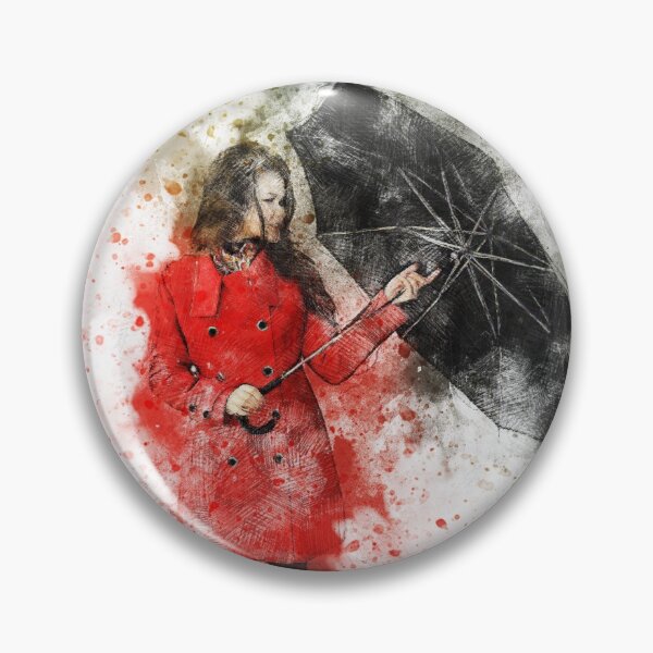 Item preview, Red Raincoat Watercolor Woman designed and sold by Alladin7.