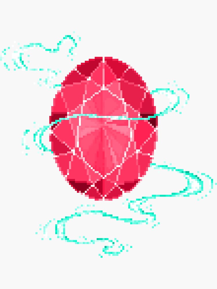 "PixelArt Magical Ruby" Sticker for Sale by frootsalad Redbubble