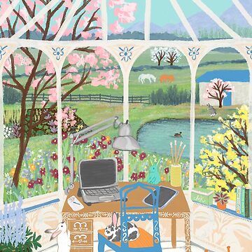 Artwork thumbnail, The Homestead Studio - Art Studio Greenhouse Gardening Life by tinaschofield