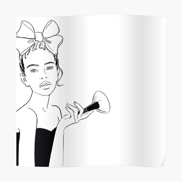 Powder Girl Line Art Poster