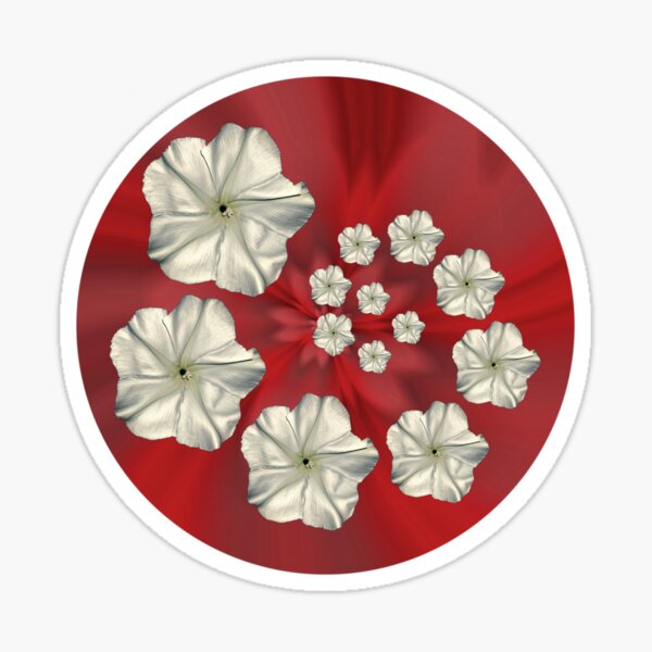 Spiral Moon Flower Red Swirl Sticker