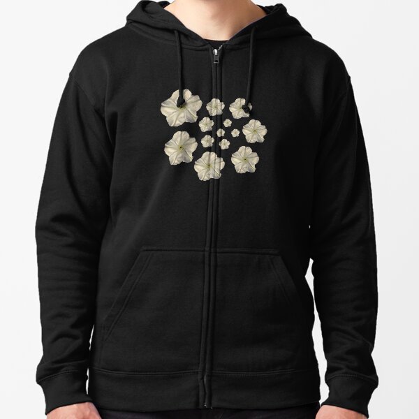 Spiral Moon Flower Purple/Blue Swirl Zipped Hoodie