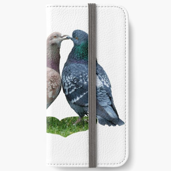 love story - or the tale of the kissing pigeons iPhone Wallet
