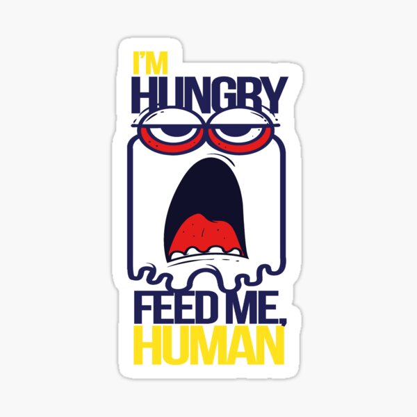 Swamp Ghost Monster I Am Hungry Feed Me Human Sticker