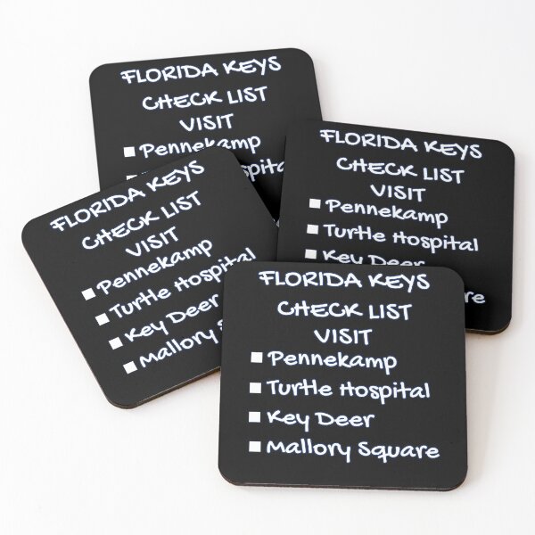 Item preview, Florida Keys Check List - Places to Visit Pennekamp Turtle Hospital Key Deer Mallory Square Black designed and sold by KeysTreasures.