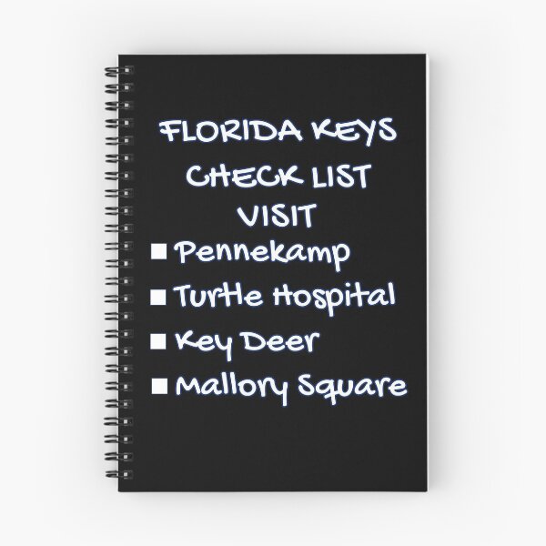 Item preview, Florida Keys Check List - Places to Visit Pennekamp Turtle Hospital Key Deer Mallory Square Black designed and sold by KeysTreasures.