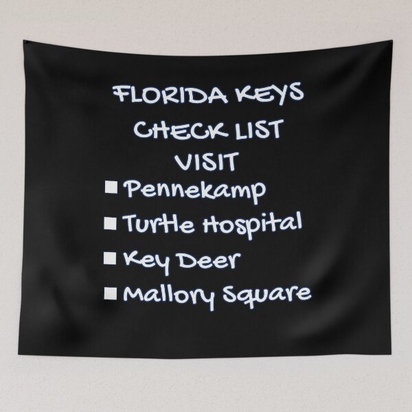 Item preview, Florida Keys Check List - Places to Visit Pennekamp Turtle Hospital Key Deer Mallory Square Black designed and sold by KeysTreasures.
