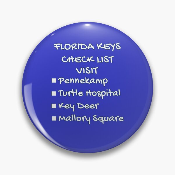 Item preview, Florida Keys Check List - Places to Visit Pennekamp Turtle Hospital Key Deer Mallory Square Blue designed and sold by KeysTreasures.