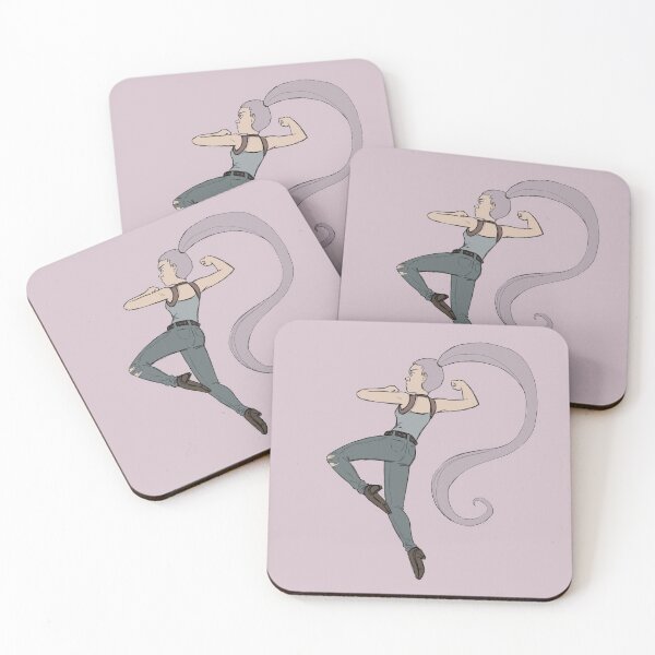 Item preview, Jump Kick Battle Girl in Purple designed and sold by PaperRain.