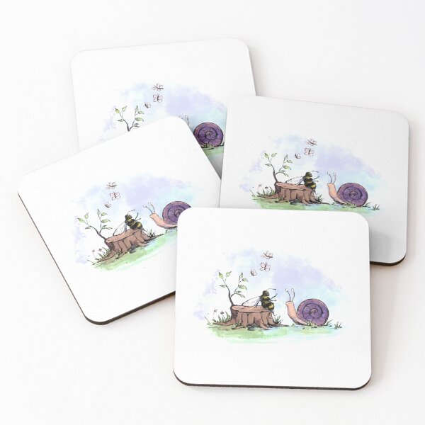 Item preview, Bee with Friend Snail designed and sold by lauradoestheart.