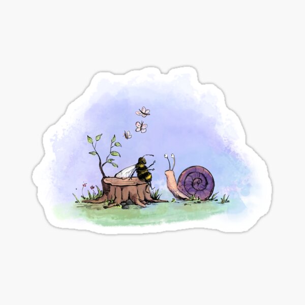 Item preview, Bee with Friend Snail designed and sold by lauradoestheart.