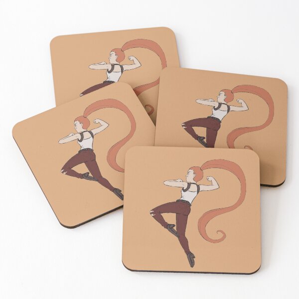 Item preview, Jump Kick Battle Girl in Orange designed and sold by PaperRain.