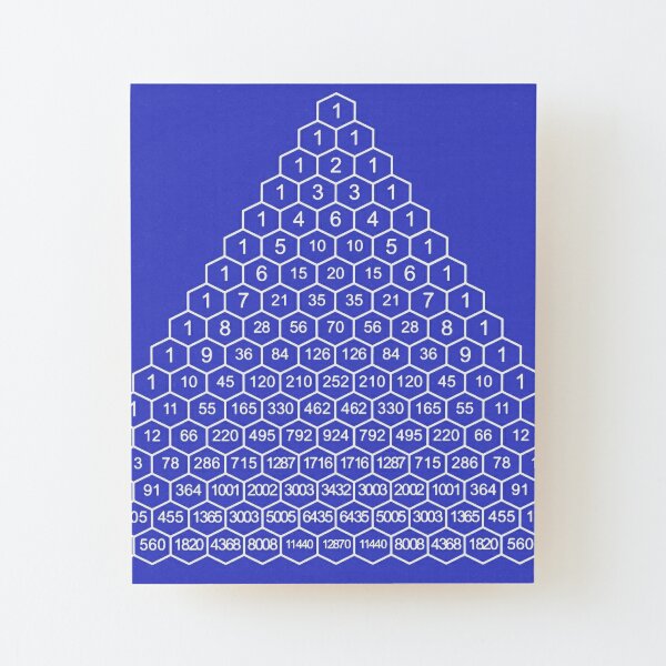 In mathematics, Pascal's triangle is a triangular array of the binomial coefficients Wood Mounted Print
