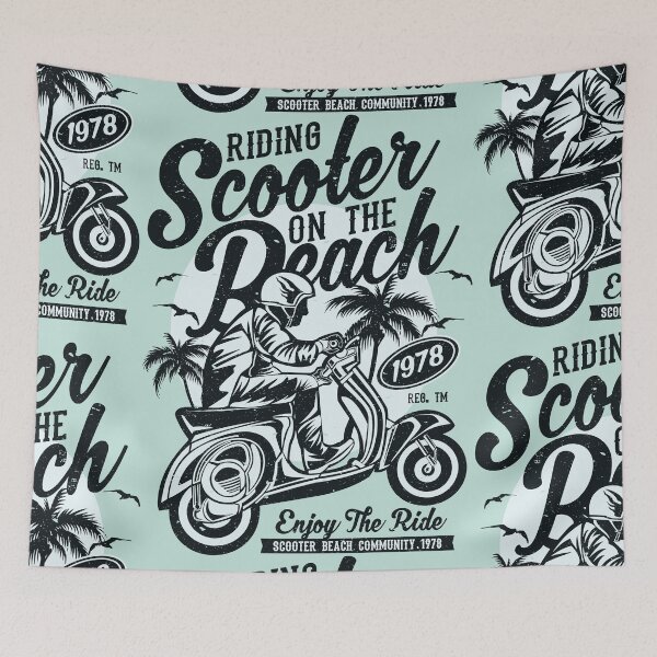 Item preview, Riding Scooter on the Beach designed and sold by lunegreiros.