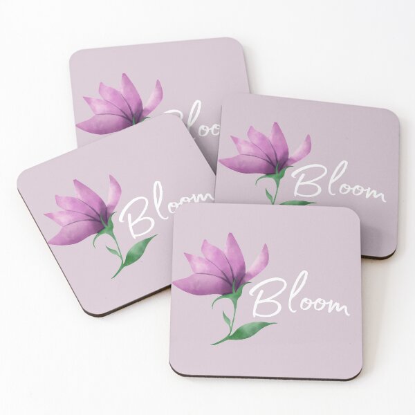 Item preview, Bloom - Purple Flower - Flowers Blooming - White Font designed and sold by JLCole.