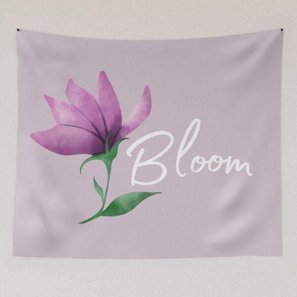 Item preview, Bloom - Purple Flower - Flowers Blooming - White Font designed and sold by JLCole.