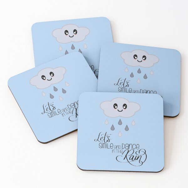 Item preview, Let's Smile and Dance in the Rain Kawaii Cute Rain Cloud in Light Blue designed and sold by Kelly Leung.